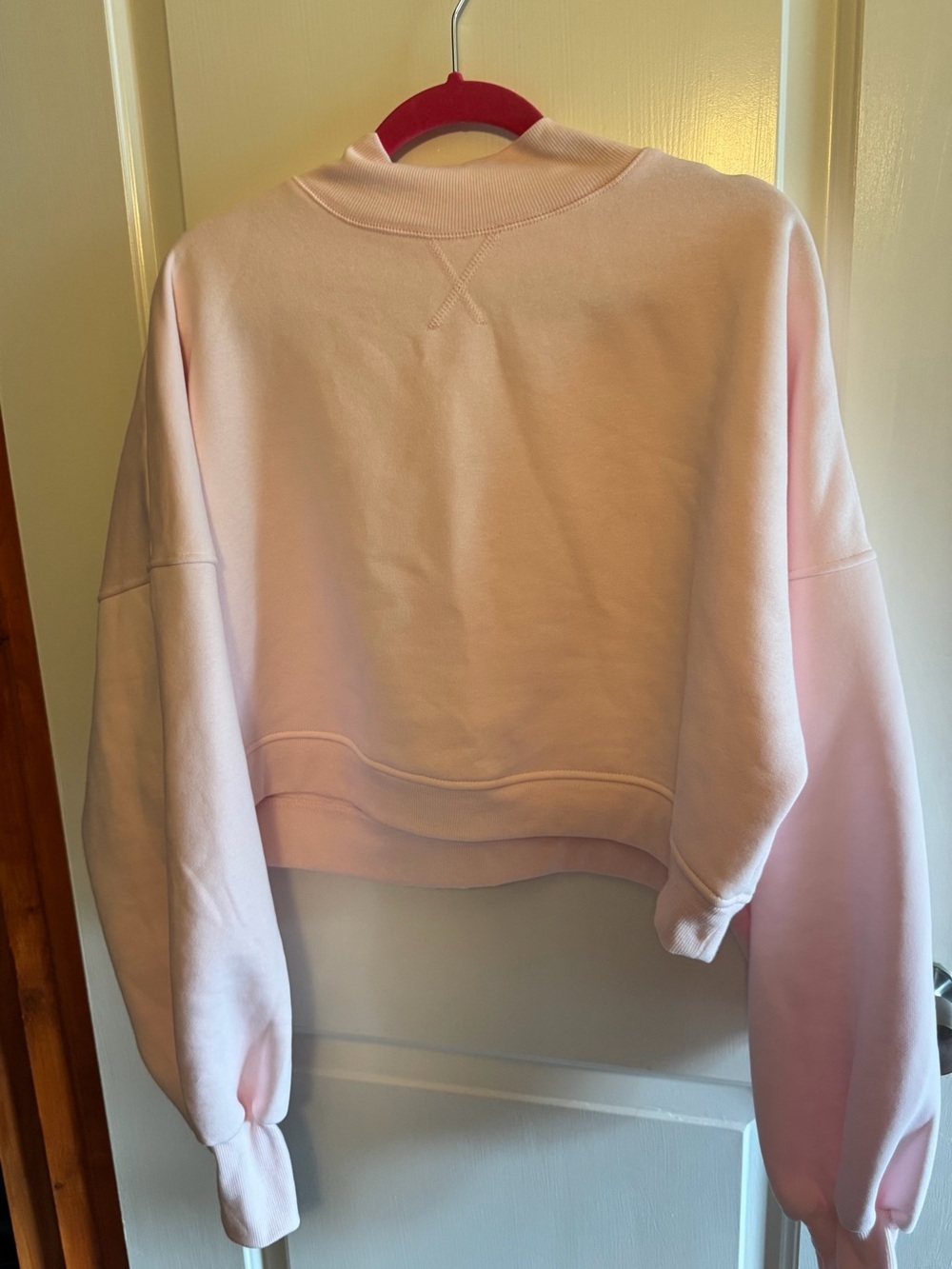 Blogilates Cropped Pink Women's Pullover Sweatshirt